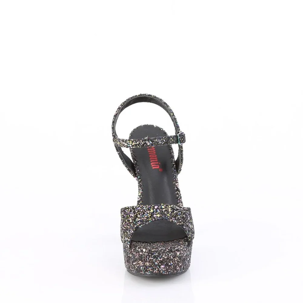 Demonia Dolly 09 Black Platform Sandals with Glitter - Picture 5 of 5